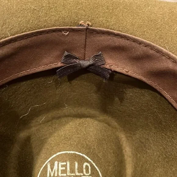 Mello Felt By Stetson Men’s Crushable Brown Hat 100% Wool Sz M/ L Made In USA - Picture 6 of 8